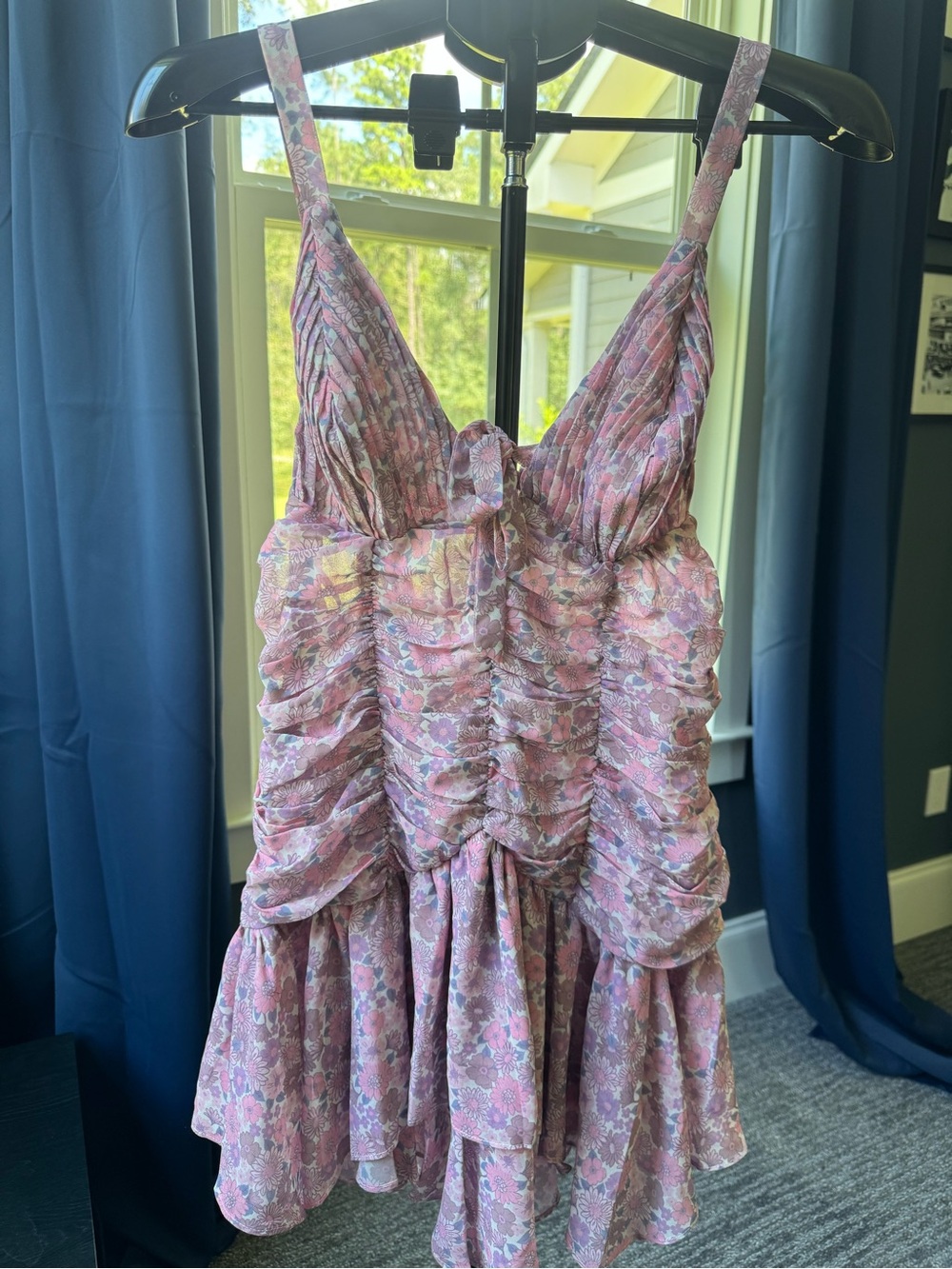 NWT For Love & Lemons Kacey Mini Dress Pink Floral Size XL